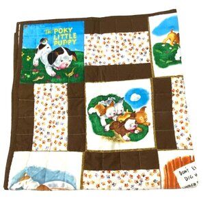 Handmade Poky Little Puppy Baby Toddler Quilt Throw Blanket 38" x 37" Kids Theme